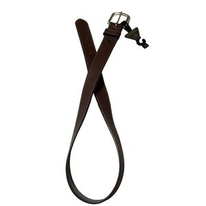 New Sheplers Men’s Leather Brown Belt Silver Hardware Size 34 BNWT